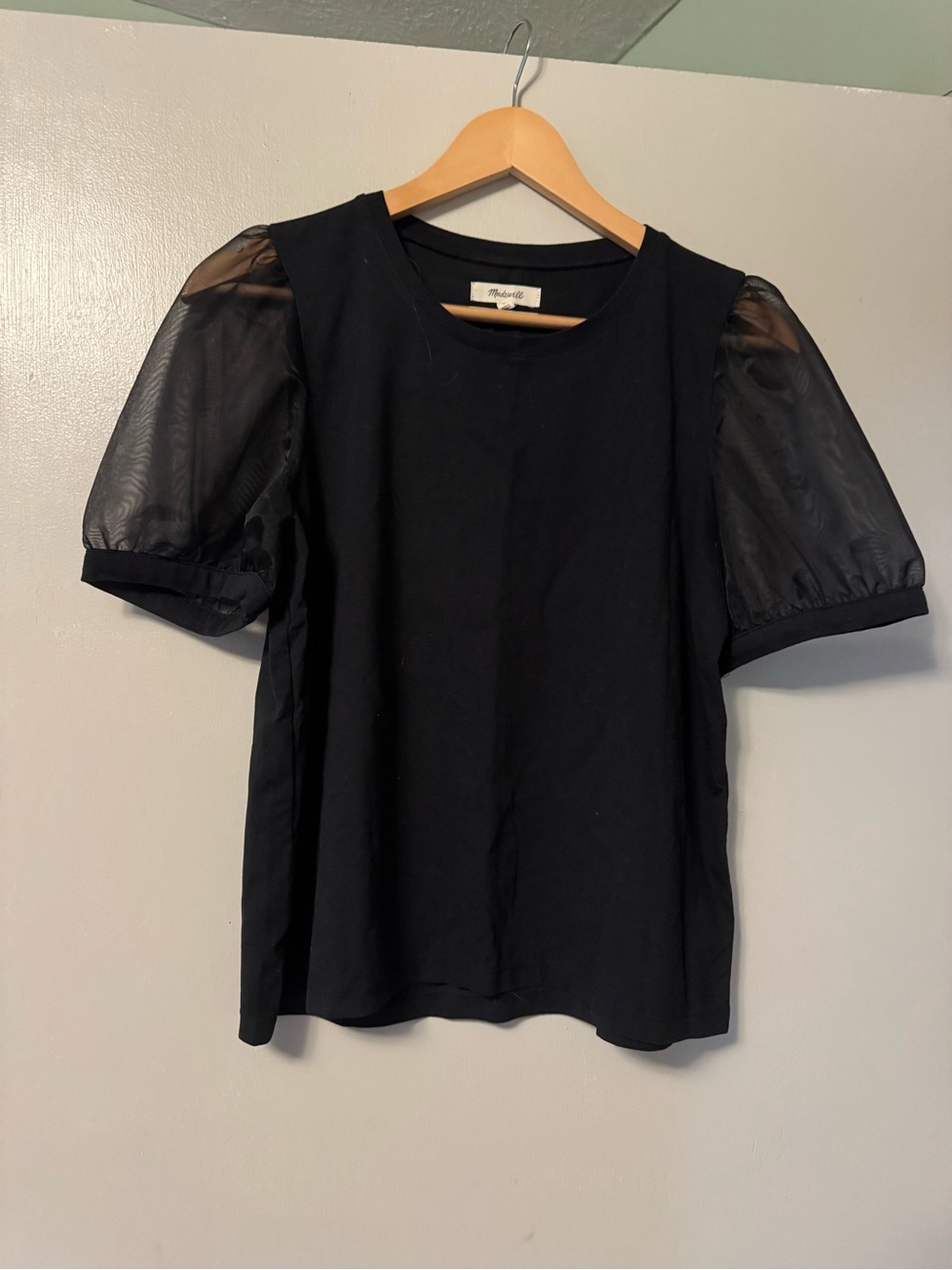 Madewell Black Puff-Sleeve Blouse